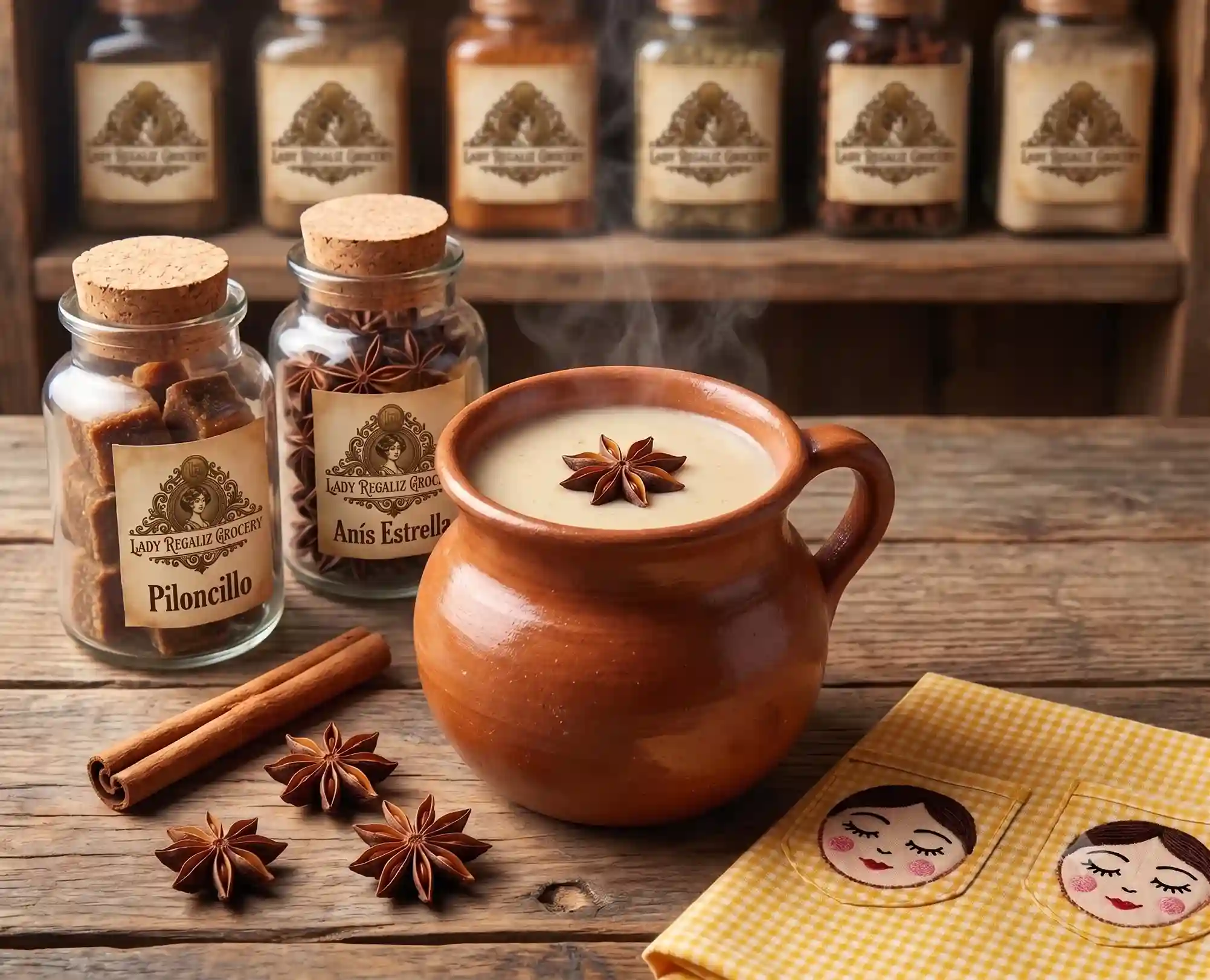 Atole de masa con estrellas de anís